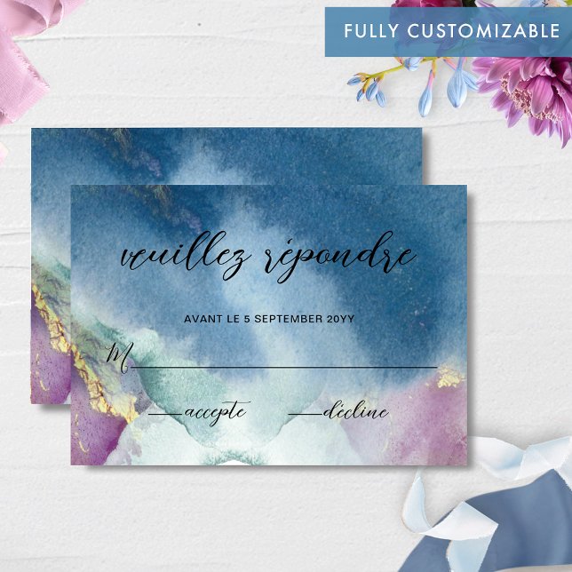 Vollständig anpassbarer, Celestial Wedding RSVP Karte (Von Creator hochgeladen)