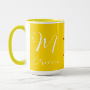 Vollständig anpassbarer, stylischer, gelber Combo Tasse