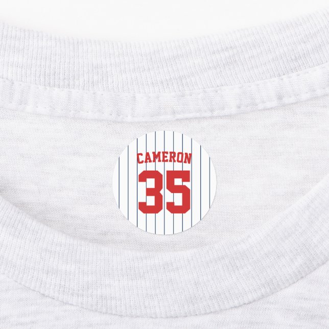 Vollständig bearbeitbare Farben Baseball Jersey St Etiketten (Befestigt)