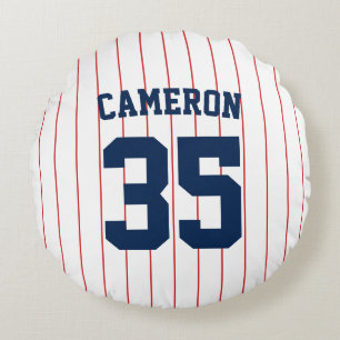 Vollständig bearbeitbare Farben Baseball Jersey St Rundes Kissen
