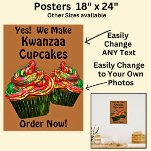 Vollständig bearbeitbare Kwanzaa Cupcakes Poster