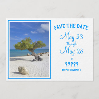 Vollständig bearbeitbare Save-the-Date Aruba Divi  Einladung