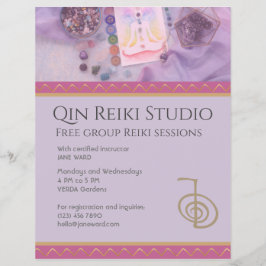 Vollständig bearbeitbarer Yoga, Reiki Master Laven Flyer