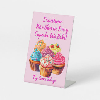 Vollständig bearbeitbares Cupcake Phrase & Cupcake Sockelschild