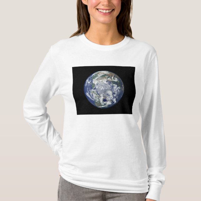 Vollständig beleuchtete Erde, zentriert auf dem No T-Shirt (Vorderseite)