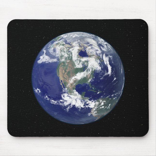 Vollständig beleuchtete Erde, zentriert auf Nordam Mousepad (Vorne)