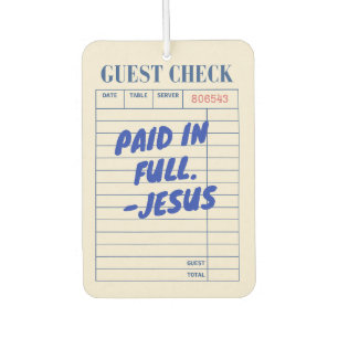 'Vollständig Bezahlt. - Jesus' Restaurant-Quittung Autolufterfrischer