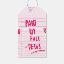 'Vollständig Bezahlt - Jesus' Rosa Quittung Christ