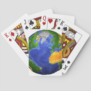 Vollständig die Erde mit topographischen Daten. Spielkarten