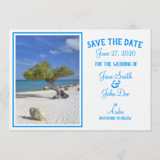 Vollständig editierbares Save-the-Date Aruba Divi  Einladung