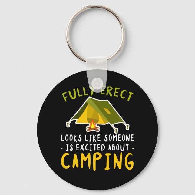 Vollständig erbautes Zelt Camping Lover Schlüsselanhänger (Vorderseite)