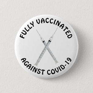 Vollständig gegen Covid-19, Coronavirus geimpft Button