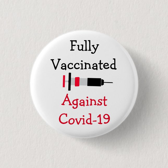 Vollständig gegen Covid-19 geimpft Button (Vorderseite)