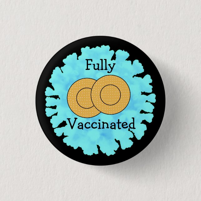 Vollständig gegen Covid 19-Taste geimpft Button (Vorderseite)