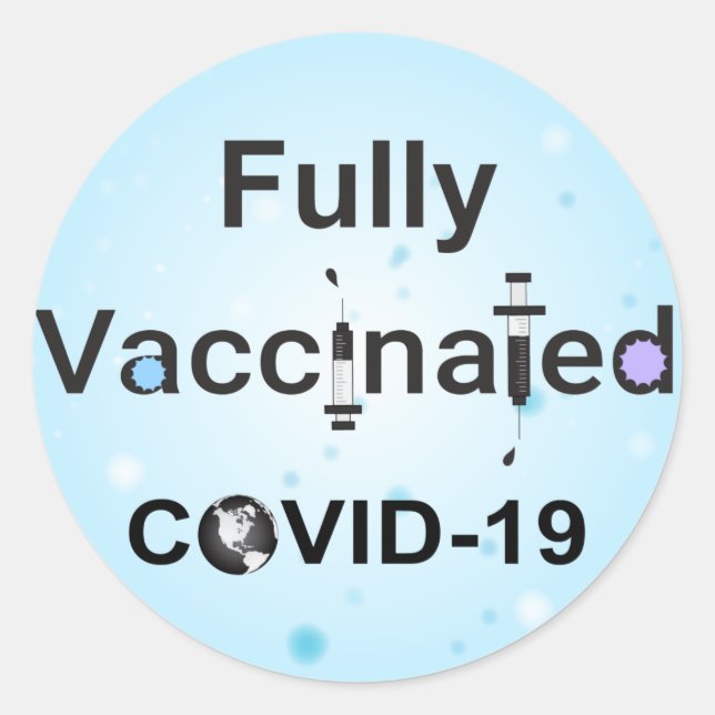 Vollständig geimpft COVID-19 Runder Aufkleber (Vorderseite)
