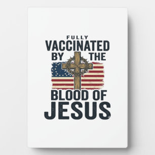 Vollständig geimpft durch das Blut Jesu Patriotisc Fotoplatte
