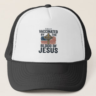 Vollständig geimpft durch das Blut Jesu Patriotisc Truckerkappe