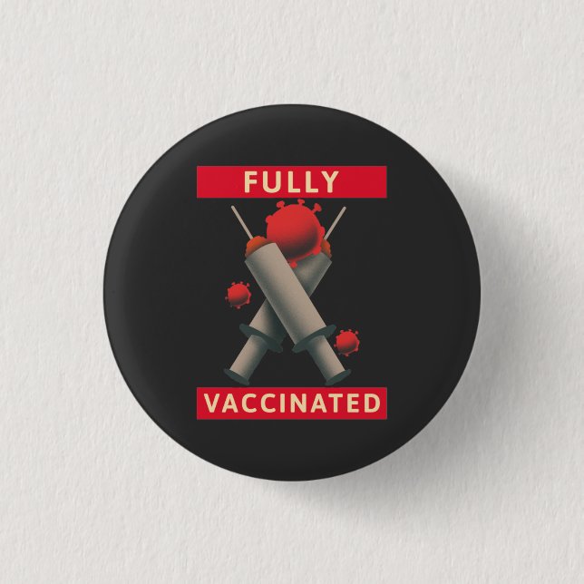 Vollständig geimpft - geimpft button (Vorderseite)