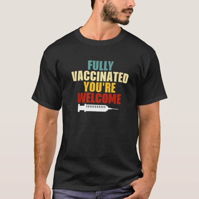 Vollständig geimpft Sie sind willkommen Impfangebo T-Shirt (Vorderseite)