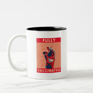 Vollständig geimpft zweifarbige tasse