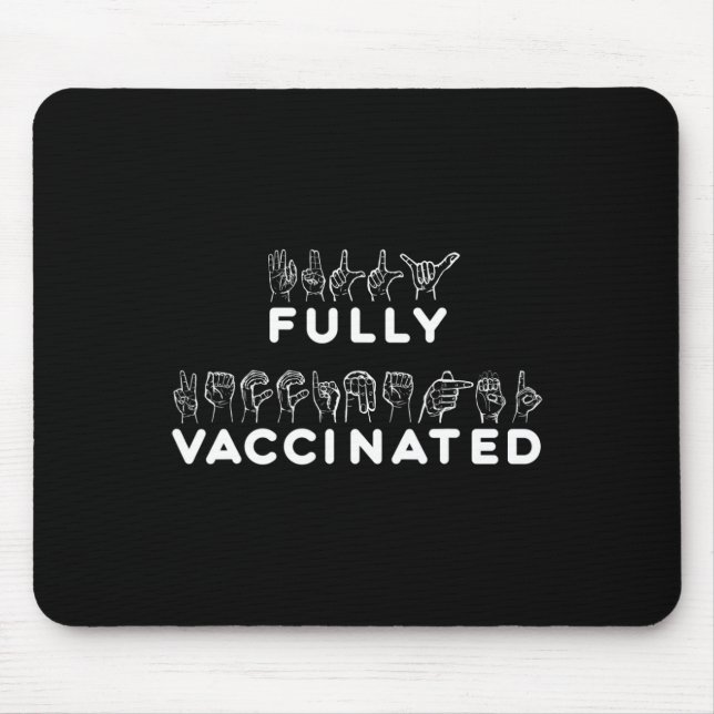 Vollständig geimpfte Handzeichen Mousepad (Vorne)