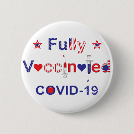 Vollständig geimpftes COVID-19 in US Flagge Button