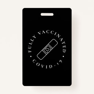 Vollständig geimpftes Covid Lanyard Abzeichen Blac Ausweis