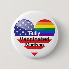Vollständig geimpftes Herz Button