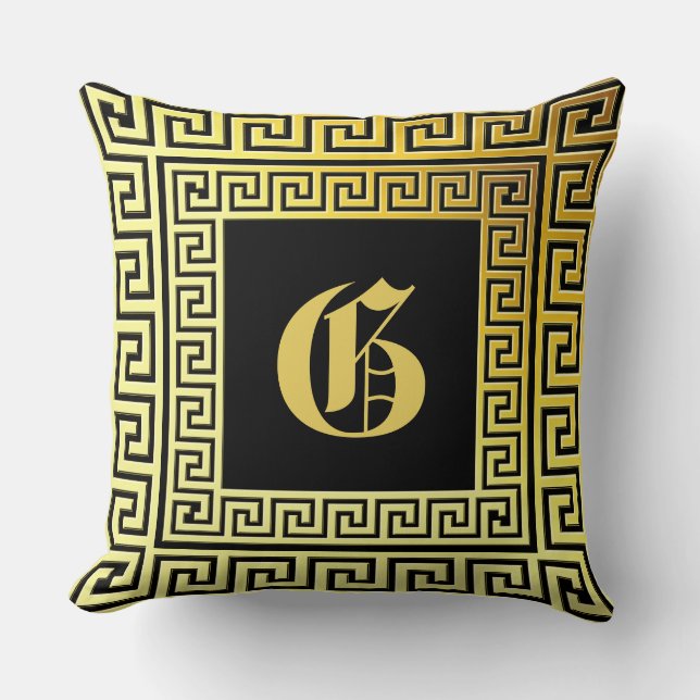 Vollständig goldfarbenes Monogramm-Gedenken Kissen (Vorderseite)
