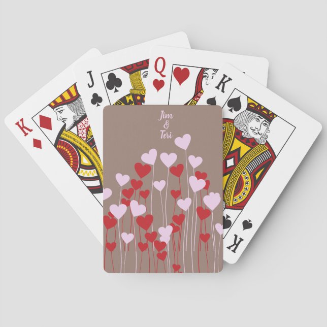 Vollständig Herz mit Namen Spielkarten (Rückseite)