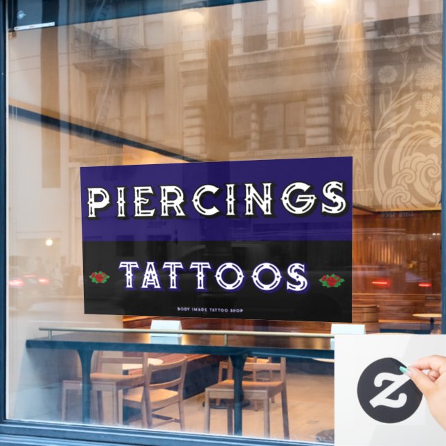 Vollständig individualisieren Tattoo Shop Piercing Fensteraufkleber (Café-Fenster)