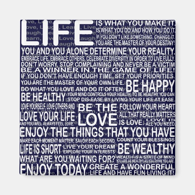 Vollständig leben, Live-Liebe lachen lernen, motiv Magnet (Vorne)
