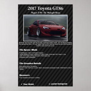 Vollständig maßgeschneiderte Car Show Spec Board Poster