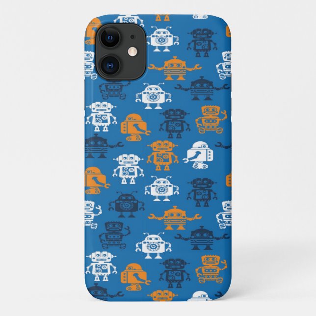 Vollständig mit kleinen Robotern Case-Mate iPhone Hülle (Rückseite)