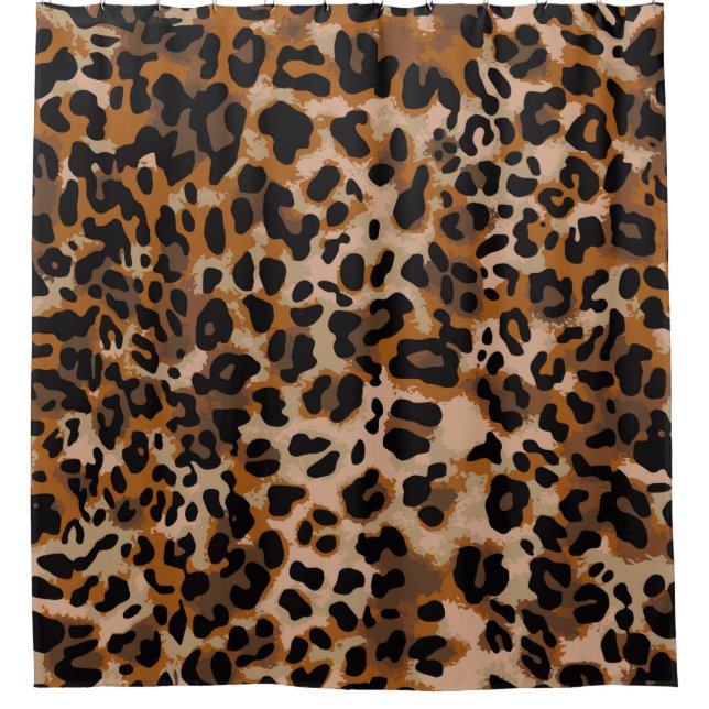 Vollständig nahtloses jaguarisches Geparden-Tierha Duschvorhang (Vorderseite)