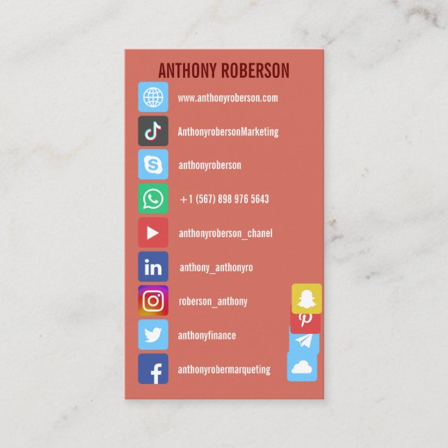 Vollständig personalisieren Sie Icons mit 4 zusätz Visitenkarte (Vorderseite)