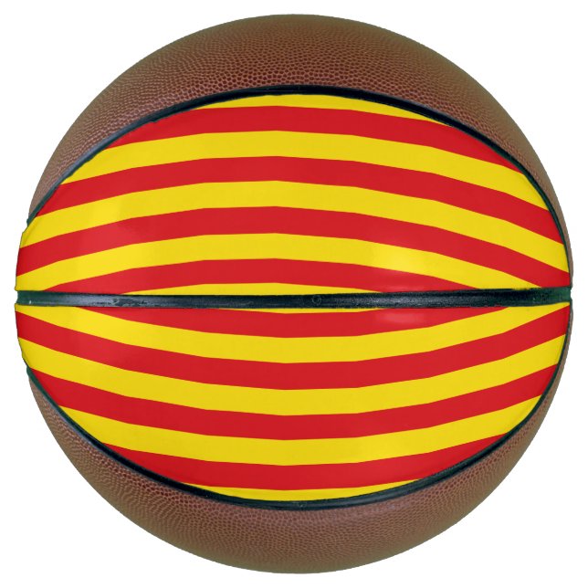 Vollständige Basketball mit Flagge Kataloniens (Vorderseite)
