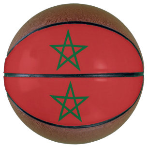 Vollständige Basketball mit Flagge Marokkos
