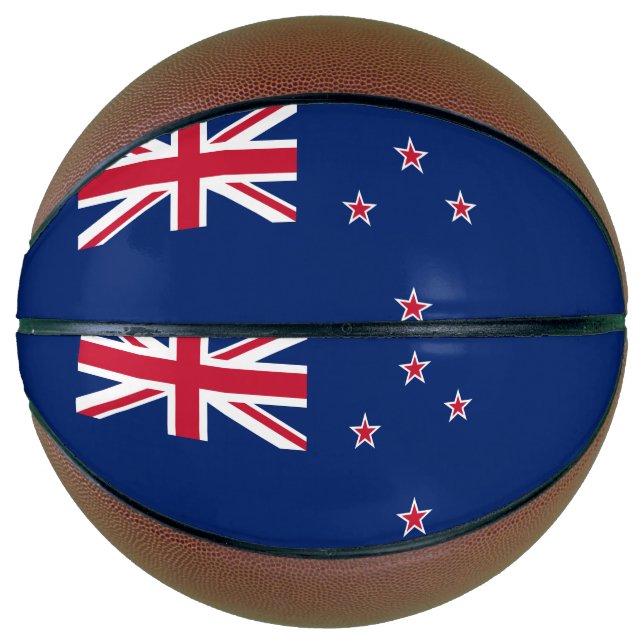Vollständige Basketball mit Flagge Neuseelands (Vorderseite)