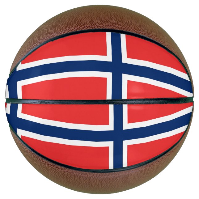 Vollständige Basketball mit Flagge Norwegens (Vorderseite)