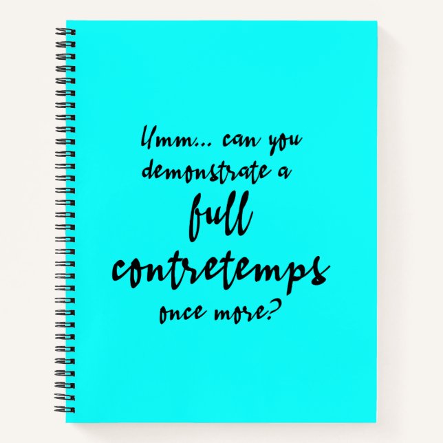 Vollständige Contretemps Bright Cyan Notizbuch (Vorderseite)
