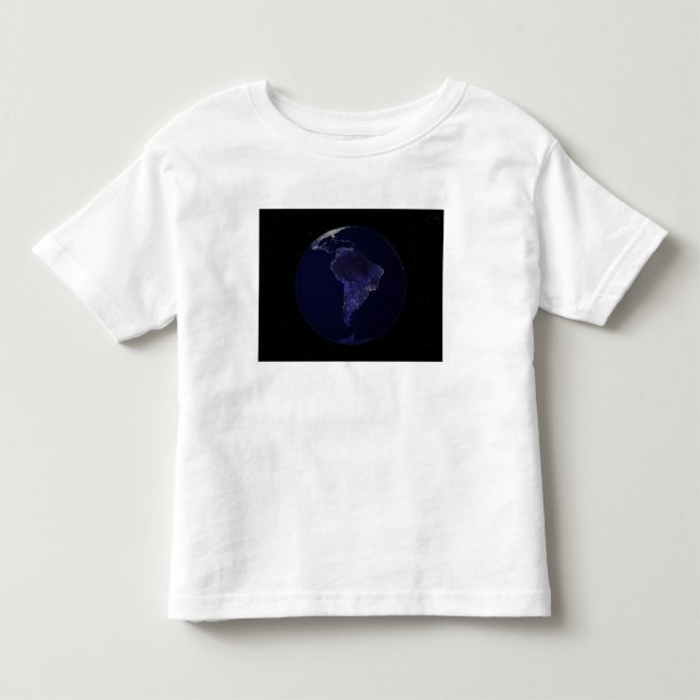 Vollständige Erde in der Nacht mit Lichtern in den Kleinkind T-shirt (Vorderseite)