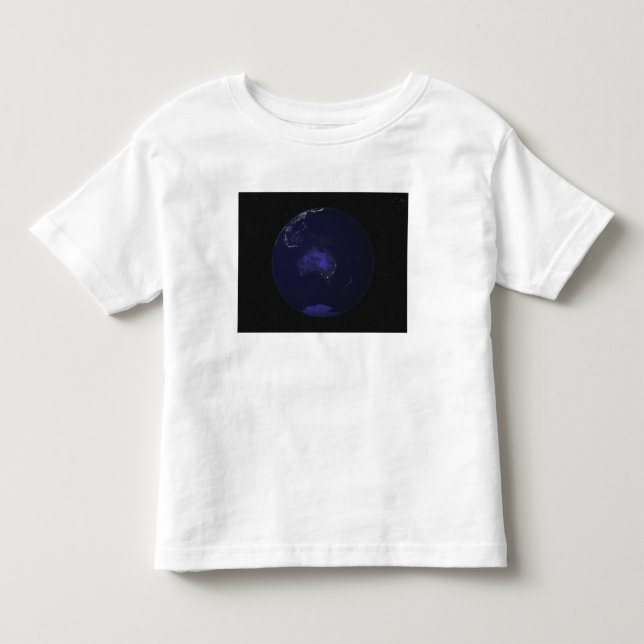 Vollständige Erde in der Nacht mit Stadtlichtern 2 Kleinkind T-shirt (Vorderseite)