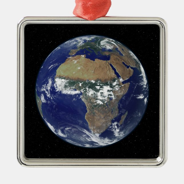 Vollständige Erde mit Afrika und Europa Ornament Aus Metall (Vorne)