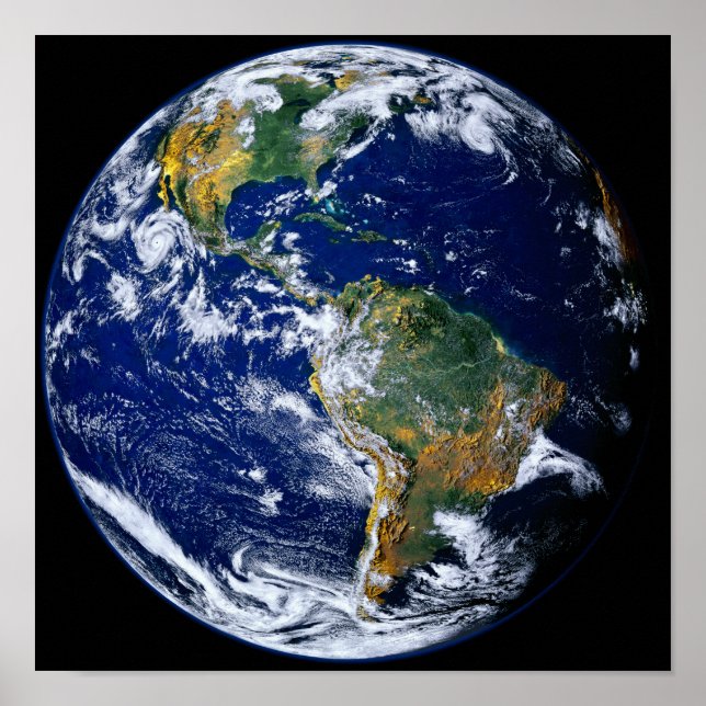 Vollständige Erde mit Amerika Poster (Vorne)