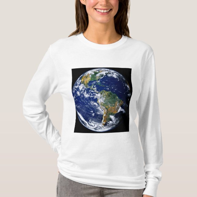 Vollständige Erde mit Amerika T-Shirt (Vorderseite)