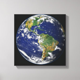 Vollständige Erde mit der Western-Hemisphäre Leinwanddruck