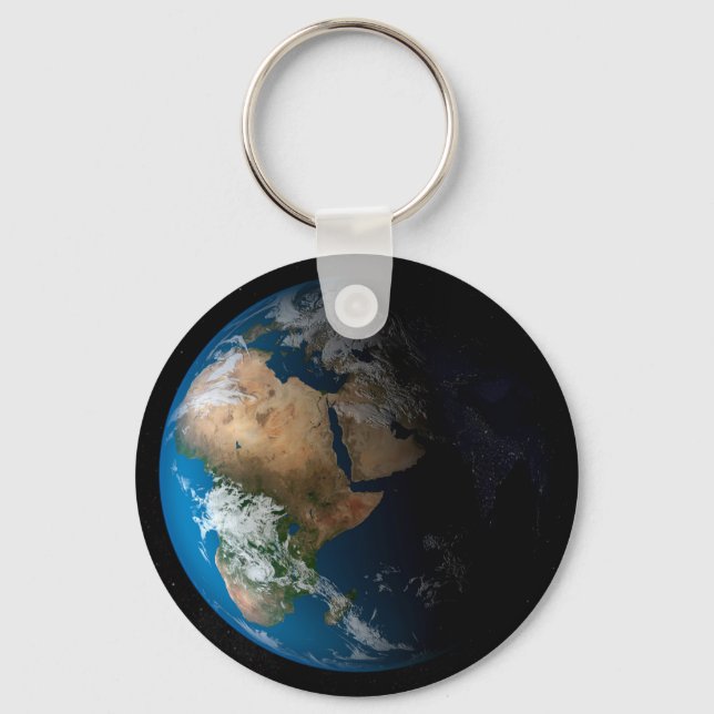 Vollständige Erde mit simulierten Wolken über Afri Schlüsselanhänger (Vorderseite)