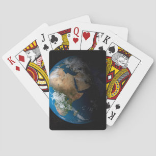 Vollständige Erde mit simulierten Wolken über Afri Spielkarten