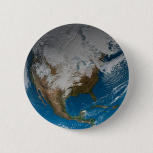 Vollständige Erde mit simulierten Wolken über Nord Button